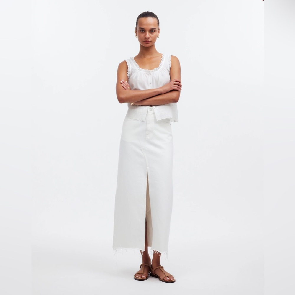 Madewell The Rilee Denim Midi Skirt